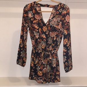 Floral long sleeve romper